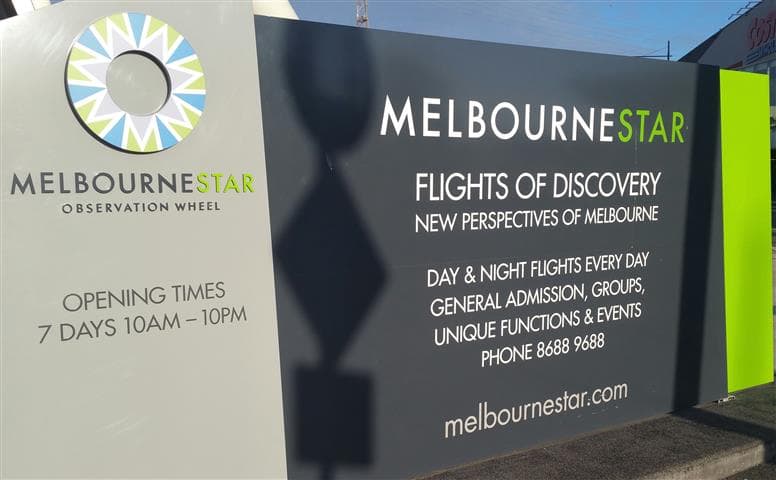 Melbourne Star Observation Wheel Sign