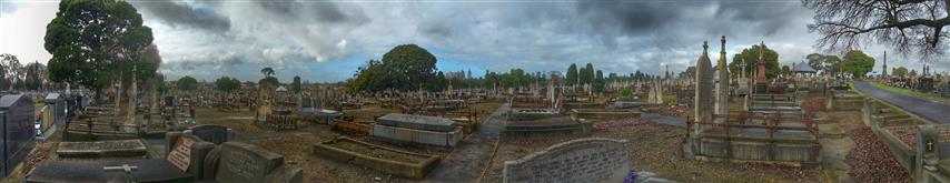 Melbourne General Cemetery Old Graves Pan