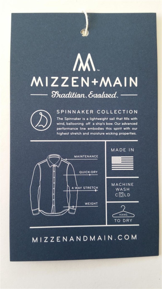Mizzen + Main Dress Shirt Information Card