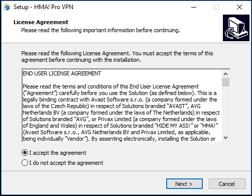 How To Install HMA VPN Agree to BS T&Cs