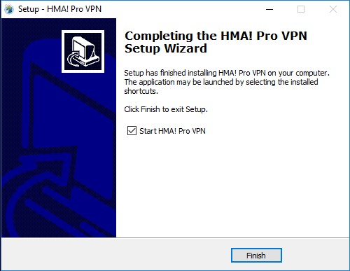 How To Install HMA VPN Finish